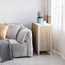 HOMCOM Foldable Drop Leaf Dining Table Folding Workstation For Small Space With Storage Shelves Cubes Oak & White