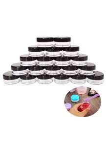 Small Round Sample Containers With Lids Cosmetic Jars Makeup Containers Lip Scrub Containers Leak Proof For Beauty Products Jewelry BoxTravel Essentials ,Travel Organizer For Beach ,Summer Vacation Back To School - Black - View 3