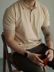 Camiseta Polo Masculina Básica com Gola Clássica Manga Curta Confortável Respirável Slim Premium Algodão Confortável Casual Primavera Verão