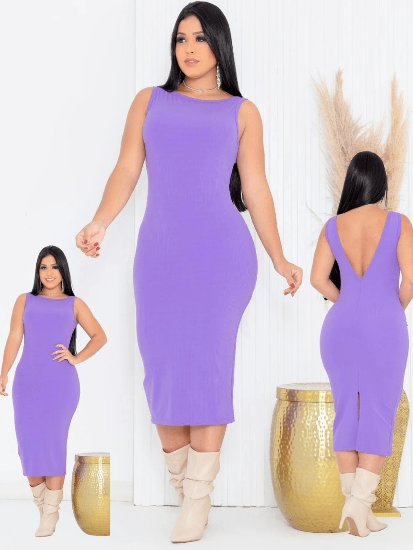 Women Dresses - 紫色 - 查看 1