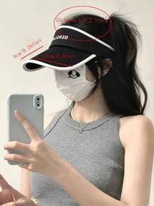 Summer Wide Brim Sun Hat For Women With Uv Protection, Breathable Outdoor Cycling Cap To Shield The Face And Block Sunlight Skull Skeleton - Empty Top - View 4