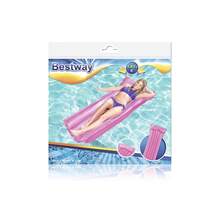 Mountable Lounger Float Inflatable Lifeguard Air Bed Pool Float - Pink - View 3