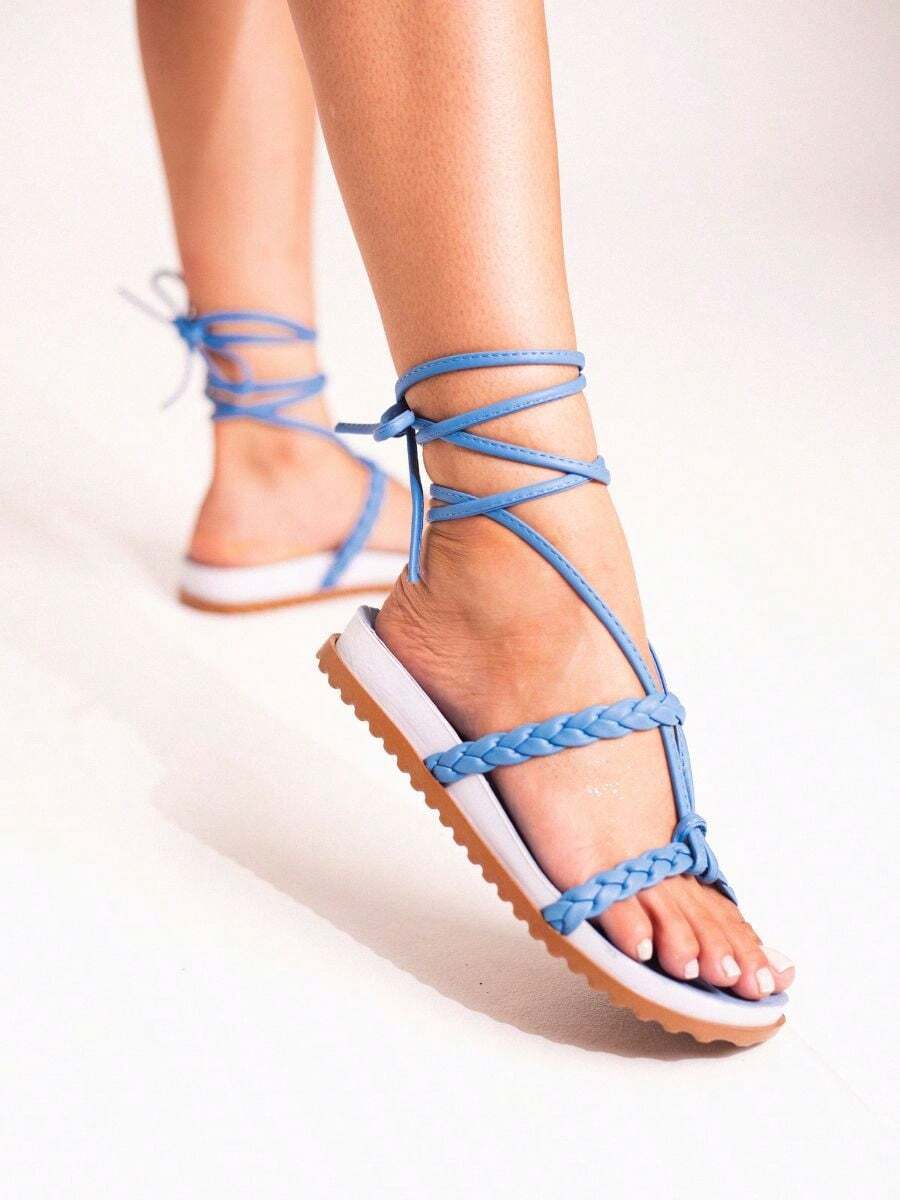 Women Flat Sandals - 水鴨藍 - 查看 1