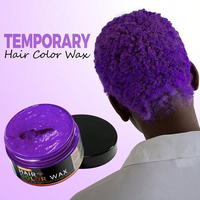 GOIPLE Temporary Hair Color Wax Long Lasting DIY Hair Color Cream Easy To Wash Hair Dye Mud Safe For Skin And Hair Beard Colorant Styling Pomade For Daily Party Cosplay Men Women (Purple)