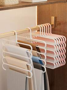 1 Piece/5 Pieces/10 Pieces, Pants Rack, Home Pants Hanger Wardrobe With Built-In Multi-Layer Non Slip Seamless Shelf, Multi-Functional Scarf Storage Rack, Multi-Functional Pants Hanger, Scarf And Tie Rack, Home Pants Storage Rack, Changing Room, Bedroom Wardrobe, Changing Room Storage Room, Locker, Clothing Storage Room, Closet Organization And Storage Room, University Dormitory, Space Saving, Back To School Supplies.