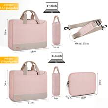 Maletin para laptop 14 17.3 pulgadas hombre y mujer Portafolio para laptop mujer Funda para laptop Funda para portátil Impermeable Tela Oxford - Rosa - Ver 7