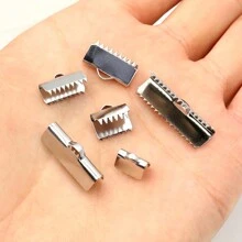 20 pièces Fermoir à boucle plate en acier inoxydable pour la fabrication de bijoux, connecteurs pour collier, bracelet, DIY