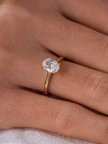 Stylever 1pc 2ct Pigeon Egg Promise Ring Ladies Jewelry For Women Wedding Prom S925 Sterling Silver Luxury Elegant Ring Fine Jewelry Gift For Girls Daily Dating Party Decor