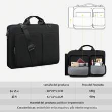 Funda para Laptop 14 15.6 pulgadas portafolios para laptop Hombres y Mujeres maletín para laptop Impermeable negro rosa - Negro - Ver 3