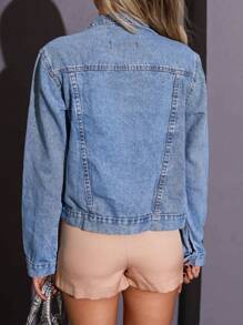 Women Denim Jackets & Coats - Rửa trung bình - Xem 2