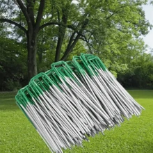Fabric Galvanised Staples Garden Turf Pins Securing Pegs U Artificial Grass - Green - View 2
