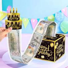 Money Box For Cash Gift Surprise Box Gift Box For Money Money Gift Box Exploding Money Gift Box Money Box For Cash Gift Pull Birthday Money Box For Cash, White Surprise Box Explosion Gift For Men, Billionaire Money Holder With Pull Out Card DIY Set, - Black Gold - View 5
