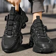 男士运动鞋男奢华鞋男士休闲鞋训练鞋竞速透气鞋时尚乐福鞋男士跑步鞋 - 黑色 - 查看 6