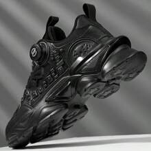 男士运动鞋男奢华鞋男士休闲鞋训练鞋竞速透气鞋时尚乐福鞋男士跑步鞋 - 黑色 - 查看 1