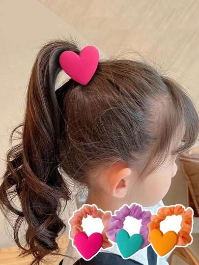 3pcs Children Elastic Hair Ties, Including Bun Maker, Scrunchies, Ponytail Holder, Hair Accessories For Girls