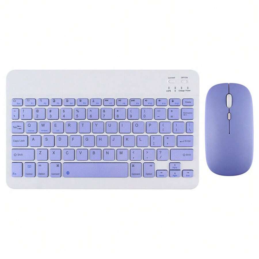 Wireless Keyboard And Mouse Kit With Bluetooth Compatible For Android, IOS, Windows, Xiaomi, Samsung, Huawei, Apple, Tablet - 紫色 - 查看 1