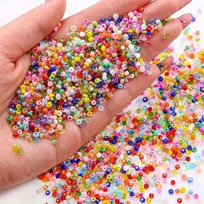 1000pcs, Various Styles, 2mm Mixed Color Glass, Mini Czech Faux Pearl Jewelry Making, DIY Bracelets, Necklaces, Handicrafts, Small Business Supplies