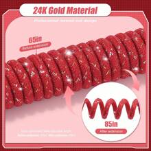 MAMBASNAKE C03 Braided Coiled Keyboard Cable, Pro Custom USB-C Double-Sleeved Aviator Cable For Gaming Keyboard, Type-C To USB-A With Detachable Metal Aviation Connect For Mechanical Keyboard - Red - View 4