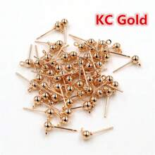 40pcs 3/4/5mm Diameter Ball Stud Earrings Basic Pins With Connector Loop For DIY Jewelry Making Accessories Supplies