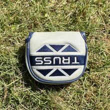 1件装 耐用柔软刺绣高尔夫球杆头套 推杆套 PU皮革 防水耐磨 - 藍白色 - 查看 2