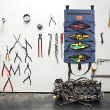 1pc Roll Up Tool Bag Multi-Purpose Tool Pouch Wrench Organizer Small Shoulder Tool Bag Hanging Zipper Carrier Tote - Navy Blue - View 2