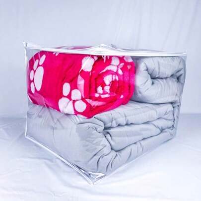 Organizador Transparente Multiuso com Ziper Mantinhas e Edredons G NOVO