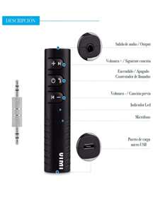 Receptor Bluetooth De Auxiliar 3.5 Manos Libres Recargable - Multicolor - Ver 2