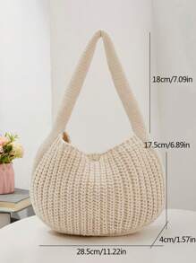 ENBEI Summer Vacation Beach Beach Bag, Fashionable And Elegant Crochet Handbag, Crossbody Bag Large Capacity Women's Shoulder Bag, Great For Summer, Vacation And Daily Use, Travel Essential For College Students, Business Casual Women Mother's Day Gift, Teacher's Day Gift, Wedding Bridesmaid Gift