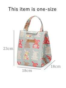 1 pezzo Sacco di pranzo isolato , portabile tessuto termico Borsa porta pranzo , adatto per esterno picnic - Blu - Visualizzare 2