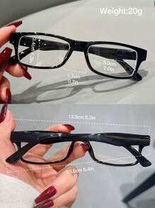 1pc Unisex Simple PC Frame Fashionable Business Style Anti-Eye Fatigue Glasses, Transparent Lens Non-Prescription Glasses Accessories