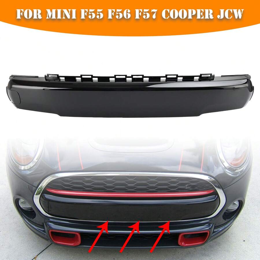 Front Number Plate Cover Gloss Black For Mini F55 F56 F57 Cooper JCW 51117337791 - Black - View 1