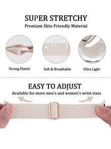 2 条编织弹力尼龙表带，兼容 表带 49 毫米 46 毫米 45 毫米 44 毫米 42 毫米 41 毫米 40 毫米 38 毫米，男女均可调节，带单环钩表带，兼容 Ultra 3 2 1 系列 SE 11/10/9/8/7/6/5/4/3/2/1 - 黑色和星光白 - 查看 5