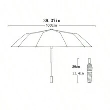 1 Miếng Retro 16 Xương sườn Thủ công Gấp lại Ô dù Trời nắng Mưa Sử dụng Kép Chống gió Bảo vệ tia cực tím Tấm che nắng Ô - Đỏ - Xem 6