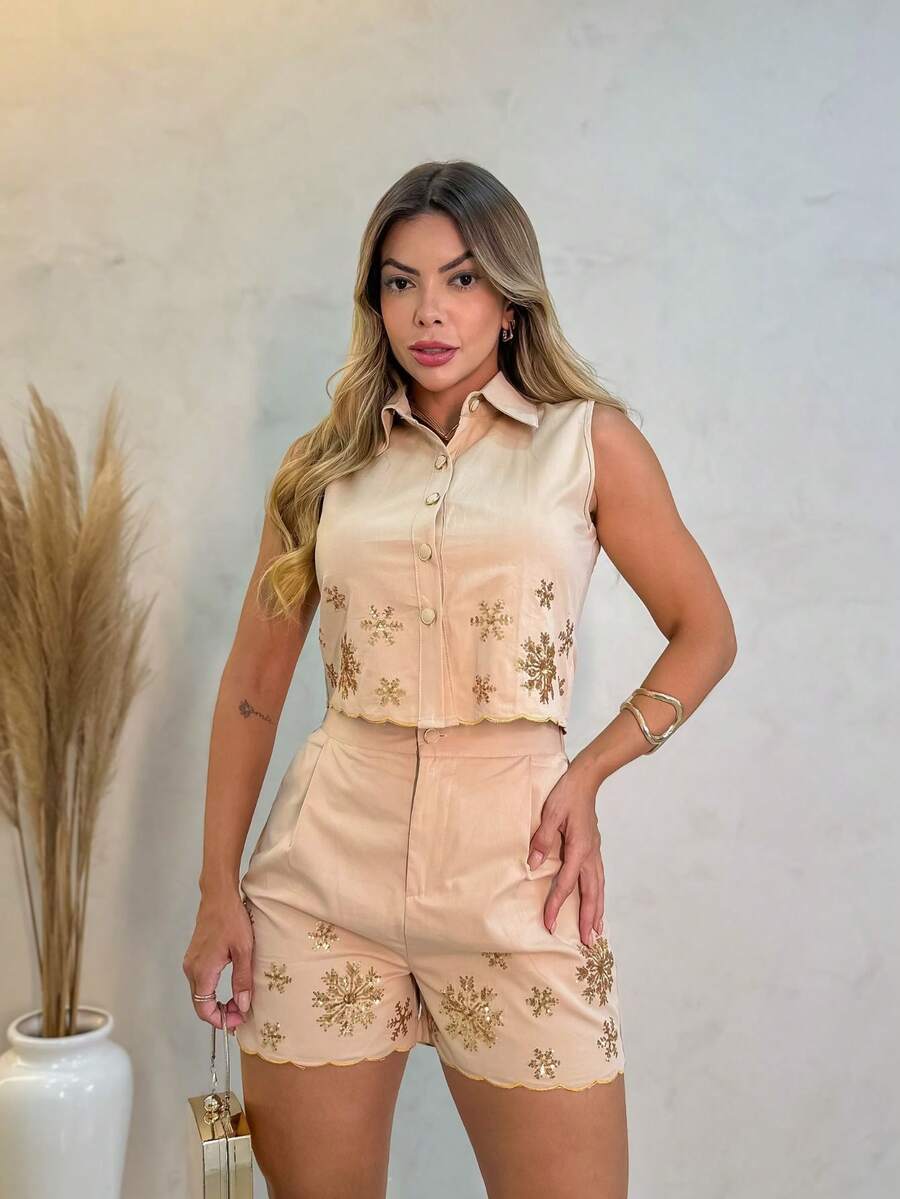 Women Two-Piece Outfits - Màu be - Xem 1