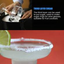 3 Tier Glass Rimmer Margarita And Rimmer Foldable And Portable Salt And Sugar Spice Container Bar Accessories For Home Or Professional Bars - Black - View 5