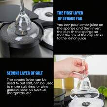 3 Tier Glass Rimmer Margarita And Rimmer Foldable And Portable Salt And Sugar Spice Container Bar Accessories For Home Or Professional Bars - Black - View 4