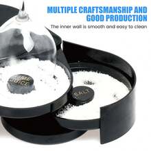 3 Tier Glass Rimmer Margarita And Rimmer Foldable And Portable Salt And Sugar Spice Container Bar Accessories For Home Or Professional Bars - Black - View 3