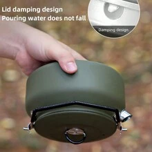 1pc Black Outdoor 304 Stainless Steel Kettle, Perfect For Camping And Hiking, 1l Size Large Capacity Coffee Pot Teapot, Portable And Convenient For Boiling Water - Black - View 8