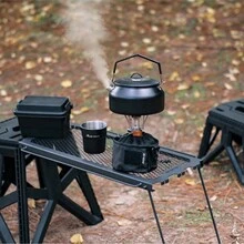 1pc Black Outdoor 304 Stainless Steel Kettle, Perfect For Camping And Hiking, 1l Size Large Capacity Coffee Pot Teapot, Portable And Convenient For Boiling Water - Black - View 9