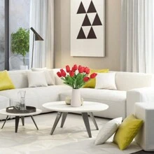 5 件红色复活节人造郁金香花 - 紅色 - 查看 4