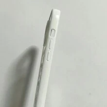 1pc White Peony Acrylic Phone Case With White Edge, Compatible With Apple IPhone Case - Clear - View 5