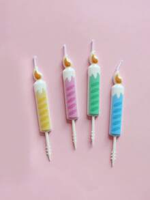 1 Pieza Vela De Pastel De Dibujos Animados Colorido Decoración De Fiesta De Cumpleaños - Multicolor - Ver 4