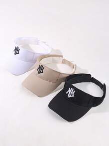 3pcs New York Embroidered Sports Sun Hats, Adjustable Brimless Baseball Caps, Unisex - Letter - View 7