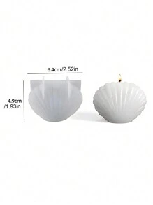 3d Shell-Shaped Candle Silicone Mold For Diy Making, Resin, Gypsum, And Aromatic Soaps Home Decoration - White Silicone Mold - View 2
