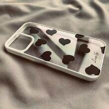 1入黑色心形亞克力手機殼，適用於包括IP15promax/IP14promax在內的蘋果型號 - 黑色 - 查看 7