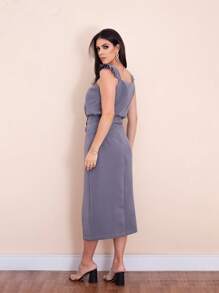 Women Two-Piece Outfits - 深灰色 - 查看 2