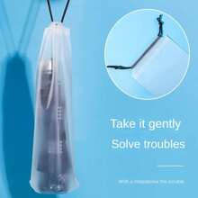 Brown Rope Matte Transparent Umbrella Storage Bag, Reusable Drawstring Umbrella Case, Portable Umbrella Organizer Cover School Supplies School Accessories Back To School University Students