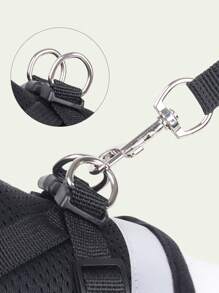 1set Black New Design Pet Chest Back Strap With Reflective And Breathable Dog Leash, Suitable For Small And Medium-Sized Dogs, Perfect For Outdoors And Travels - Black - View 5