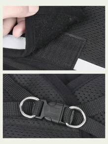 1set Black New Design Pet Chest Back Strap With Reflective And Breathable Dog Leash, Suitable For Small And Medium-Sized Dogs, Perfect For Outdoors And Travels - Black - View 6