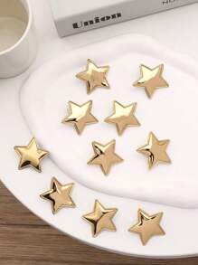 10pcs Shiny Y2k Style Sweet & Cool Five-Pointed Star Bangs & Side Decor Hair Clip